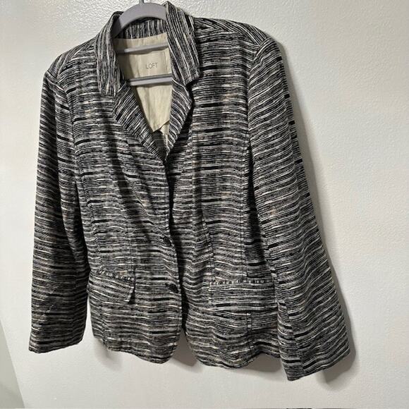 Loft Linen Marbled Blazer Jacket with Buttons Women's Size 10 - Picture 4 of 7